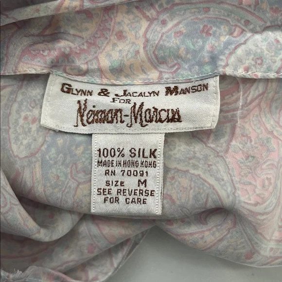 VTG 1980’S Glynn & Jacalyn Manson For Neiman Marcus Silk Paisley Slip Medium